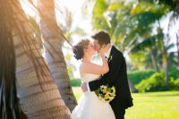 Bride and groom in Maui