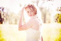 Bride in field